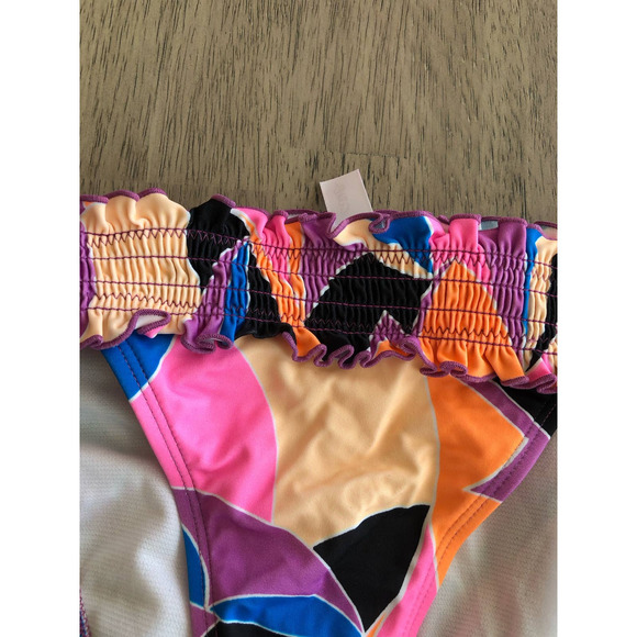 Salt & Cove Retro Print Smocked Hipster Bikini Bottom - XL - Picture 4 of 6